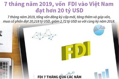 [Infographics] Vốn FDI vào Việt Nam đạt hơn 20 tỷ USD trong 7 tháng