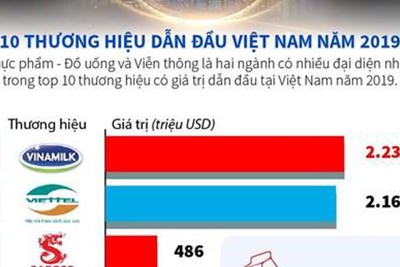 [Infographics] "Điểm danh" 10 thương hiệu dẫn đầu Việt Nam năm 2019