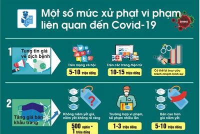 [Infographics] Một số mức xử phạt vi phạm liên quan đến dịch Covid-19