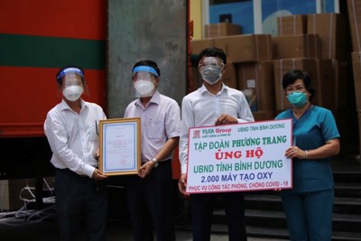 Tập đoàn Phương Trang tiếp tục trao tặng tỉnh Bình Dương 2.000 máy tạo oxy lưu lượng cao