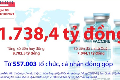 [Infographics] Quỹ Vắc xin phòng, chống COVID-19 còn dư 1.738,4 tỷ đồng
