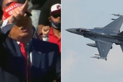 [Video] Tiêm kích F-16 bắn pháo sáng gần nơi ông Trump vận động tranh cử