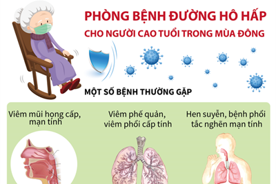 [Infographics] Phòng bệnh đường hô hấp cho người già trong mùa Đông