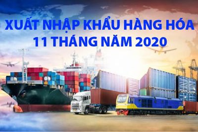 [Infographics] Xuất nhập khẩu hàng hóa 11 tháng năm 2020