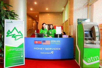 Vietcombank được cung cấp dịch vụ tiền tệ tại Trung tâm báo chí Hội nghị thượng đỉnh Mỹ - Triều 