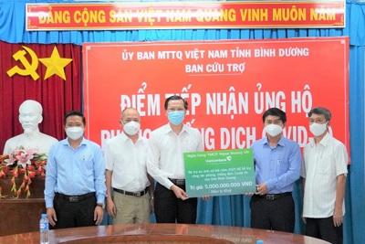Vietcombank tiếp sức cùng tỉnh Bình Dương chống dịch