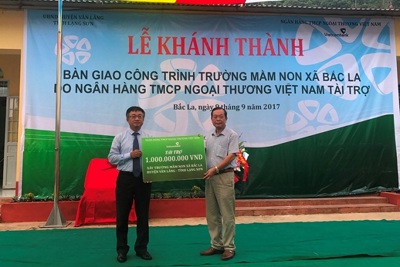 Vietcombank tài trợ xây dựng trường học tại Lạng Sơn