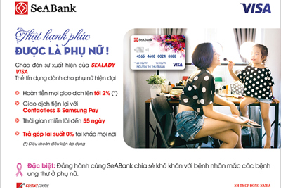 SeABank ra mắt thẻ Sealady Cashback Visa