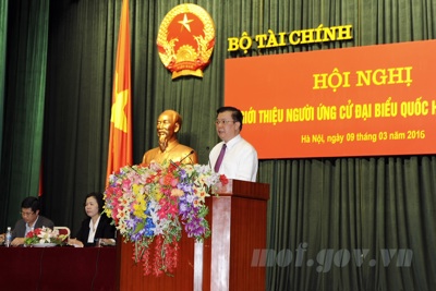 100% cử tri Bộ Tài chính đề cử Bộ trưởng Đinh Tiến Dũng ứng cử ĐBQH khóa XIV 