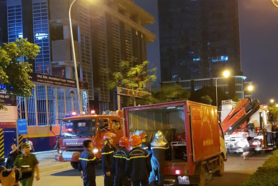 Hà Nội: Cháy tại tòa nhà MB Grand Tower trên đường Lê Văn Lương