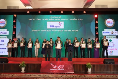 MB Ageas Life năm thứ 3 liên tiếp lọt Top 10 Công ty Bảo hiểm Nhân thọ Uy tín Việt Nam