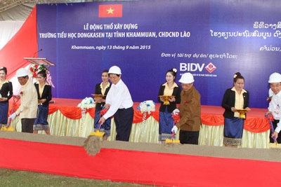 BIDV tài trợ xây dựng trường học tại tỉnh Khammuan - CHDCND Lào BIDV tài trợ xây dựng trường học tại tỉnh Khammuan - CHDCND Lào