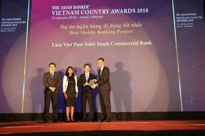 Ví Việt của LienVietPostBank được Giải thưởng Dự án Ngân hàng Di động Tốt nhất Việt Nam.