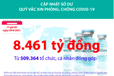  [Infographics] Quỹ Vắc xin phòng, chống COVID-19 đã tiếp nhận ủng hộ 8.461 tỷ đồng