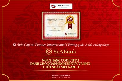 SeaBank nhận giải thưởng danh giá của tổ chức Capital Finance International