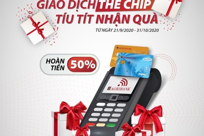 Agribank khuyến khích người tiêu dùng thanh toán không dùng tiền mặt bằng thẻ chip 