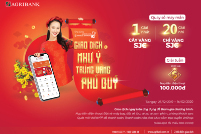 Giao dịch như ý, trúng vàng Phú Quý với Agribank E-Mobile Banking