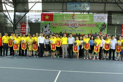 Hơn 150 vận động viên tham gia Giải quần vợt Công đoàn Bộ Tài chính năm 2021