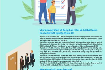 [Infographics] Quy định mới về mức xử phạt và biện pháp khắc phục hậu quả đối với hành vi vi phạm trong lĩnh vực BHXH 