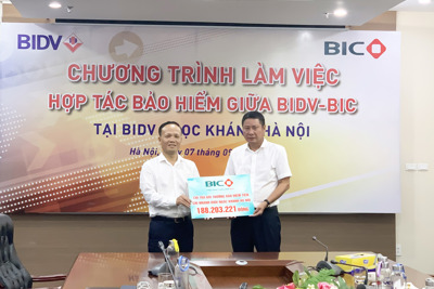 BIC bồi thường hơn 188 triệu đồng quyền lợi bảo hiểm cho Chi nhánh BIDV Ngọc Khánh Hà Nội 