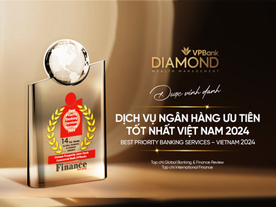 VPBank Diamond được chọn là dịch vụ ngân hàng ưu tiên tốt nhất Việt Nam