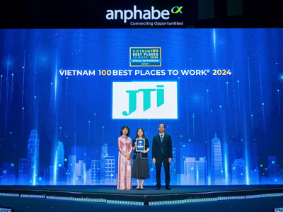 JTI Việt Nam tiếp tục đạt Top 100 Nơi làm việc tốt nhất của Anphabe