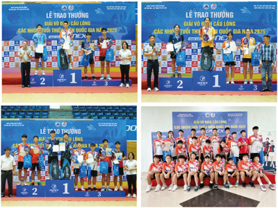 Đội hình trẻ cầu lông Ciputra Hanoi giành 5 huy chương tại Giải cầu lông thiếu niên Quốc gia 2025