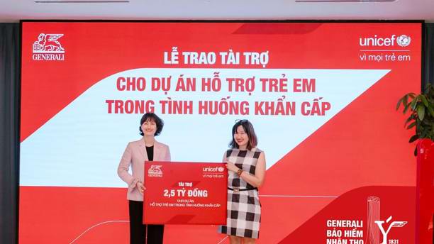 Generali tài trợ 2,5 tỷ đồng cho dự án bảo vệ trẻ em trong tình huống khẩn cấp Generali tài trợ 2,5 tỷ đồng cho dự án bảo vệ trẻ em trong tình huống khẩn cấp