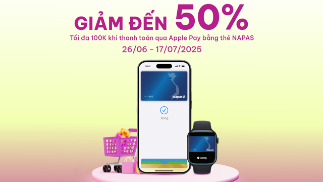 Hoàn tiền 50% khi thanh toán qua Apple Pay