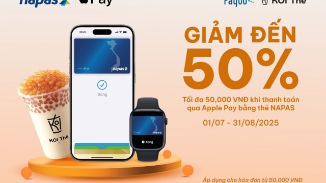 NAPAS APPLE PAY giảm đến 50% tại KOI THÉ
