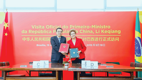 Thủ tướng Trung Quốc Lý Khắc Cường ký kết hợp tác với Brazil trong chuyến công du gần đây. Nguồn: internet