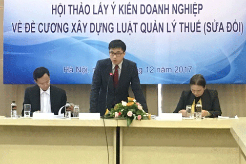 Ông Đậu Anh Tuấn, Trưởng ban Pháp chế VCCI phát biểu tại hội thảo