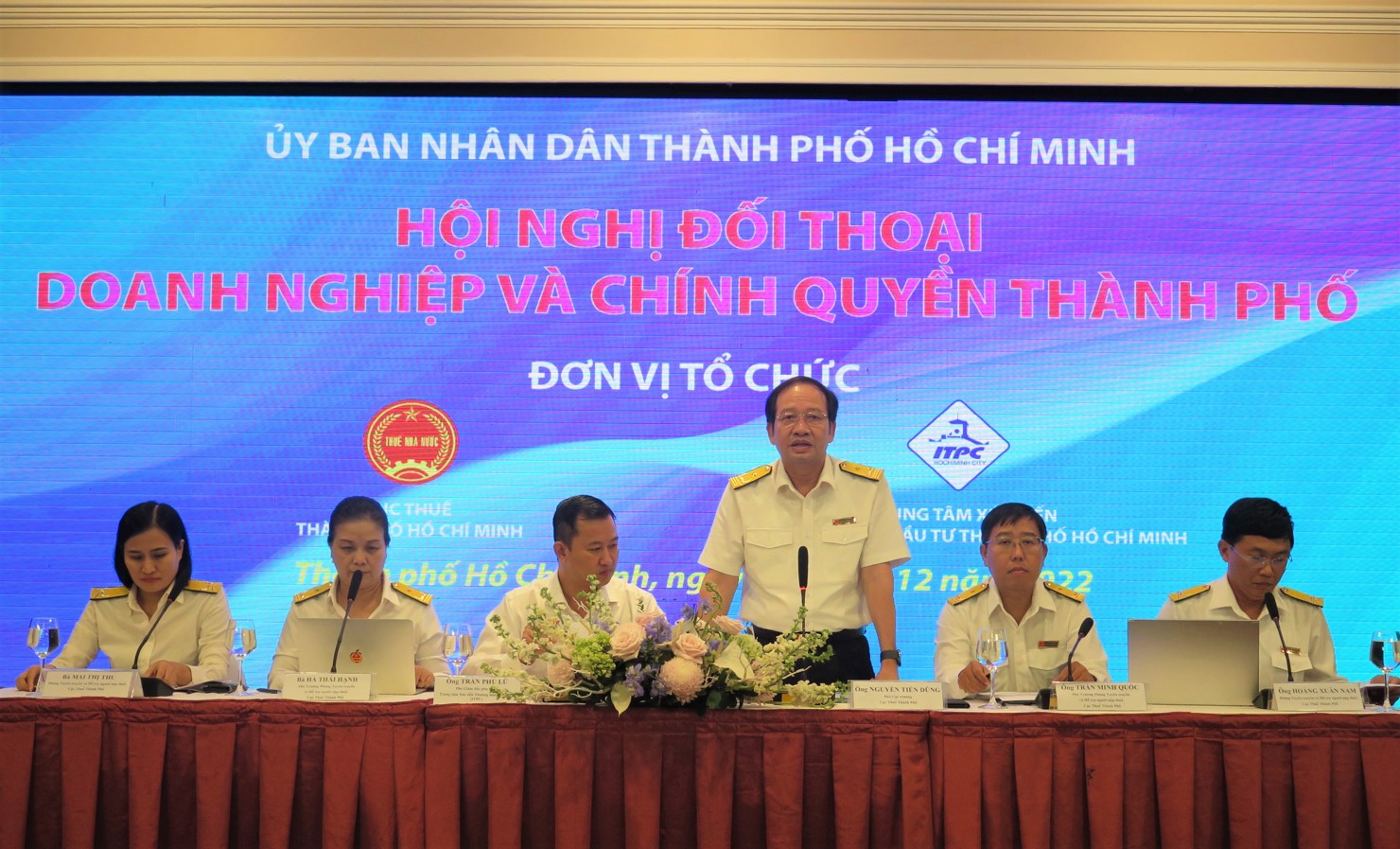 Ông Nguyễn Tiến Dũng - Phó Cục trưởng Cục Thuế TP. Hồ Chí Minh phát biểu tại Hội  nghị.
