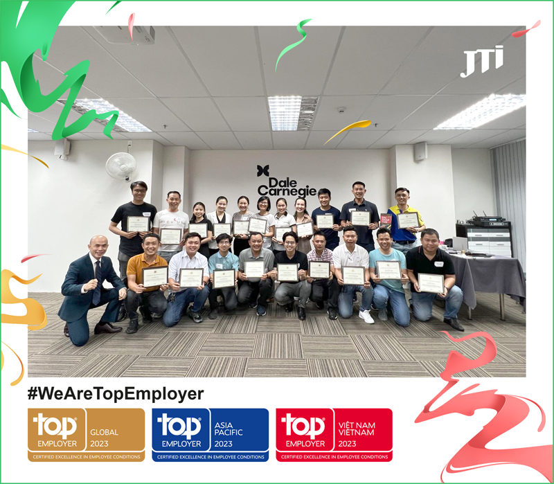 Tập đoàn JTI và JTI Việt Nam tiếp tục đạt danh hiệu Top Employers – Nơi làm việc hàng đầu năm 2023