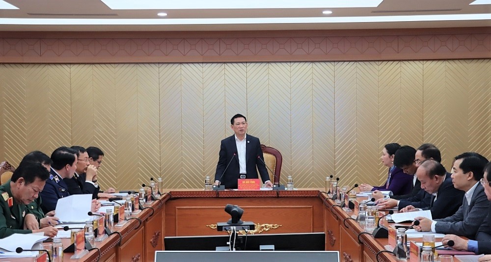 Bộ trưởng Bộ Tài chính Hồ Đức Phớc phát biểu kết luận hội nghị.