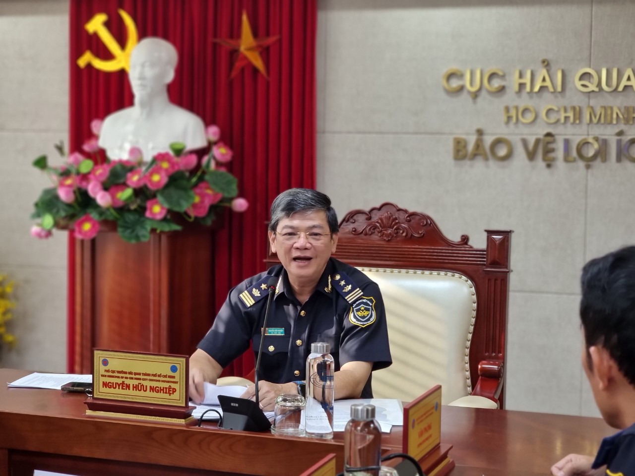 Ông Nguyễn Hữu Nghiệp - Phó Cục trưởng Hải quan TP. Hồ Chí Minh tại buổi họp báo. Ảnh: Kỳ Lân