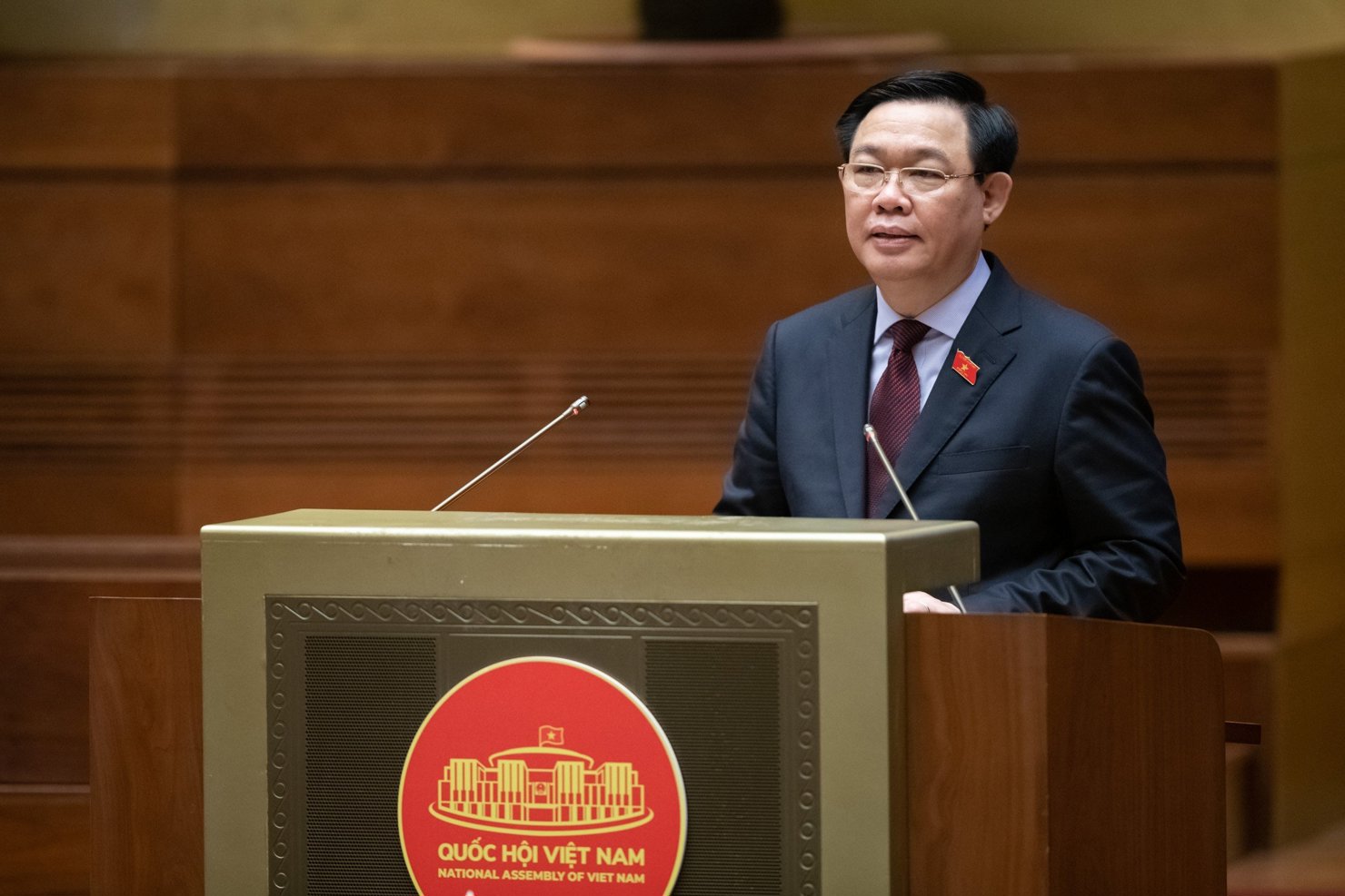 Chủ tịch Quốc hội Vương Đình Huệ phát biểu khai mạc Hội nghị.