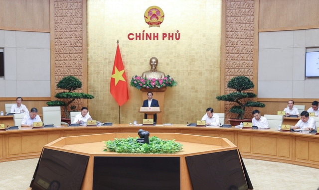 Thủ tướng Phạm Minh Chính chủ trì phiên họp Chính phủ thường kỳ tháng 4/2023 - Ảnh: VGP/Nhật Bắc.