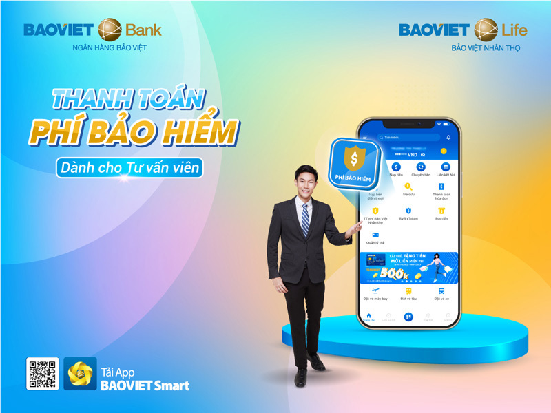 BAOVIET Bank và Tổng Công ty Bảo Việt Nhân Thọ cho ra mắt tính năng thanh toán phí bảo hiểm dành cho tư vấn viên trên ứng dụng BAOVIET Smart.
