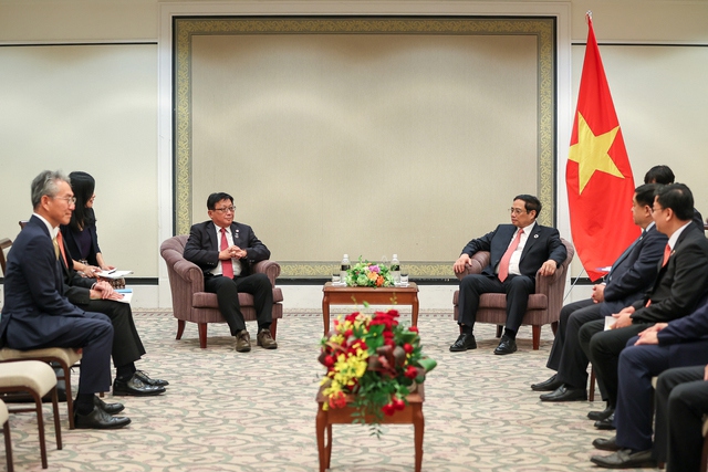 Thủ tướng Phạm Minh Chính mong muốn với tiềm năng mạnh mẽ của mình, Sojitz sẽ không ngừng mở rộng hoạt động đầu tư kinh doanh hiệu quả, bền vững tại Việt Nam. Ảnh VGP/Nhật Bắc.