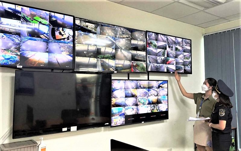 Hệ thống giám sát điện tử tại kho ngoại hải quan thuộc chi cục hải quan các khu công nghiệp huyện Yên Phong. Ảnh: internet