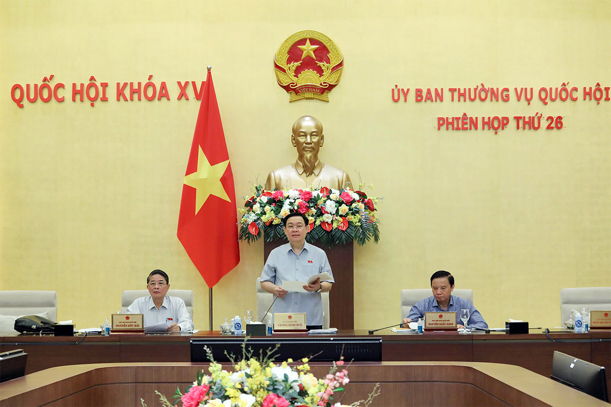 Quang cảnh Phiên họp thứ 26 của Ủy ban Thường vụ Quốc hội.