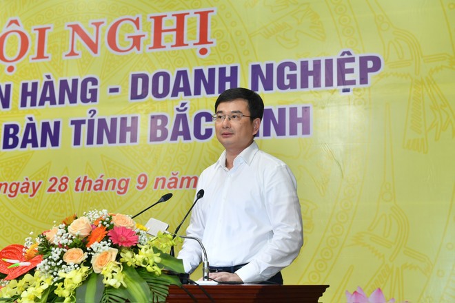 Phó Thống đốc NHNN Phạm Thanh Hà phát biểu tại Hội nghị "Kết nối Ngân hàng - Doanh nghiệp trên địa bàn tỉnh Bắc Ninh".
