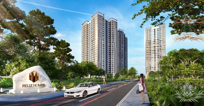 Feliz Homes gây ấn tượng thị trường bất động sản Hà Nội mấy năm nay với mật độ xây dựng nhà ở chỉ khoảng 25%.