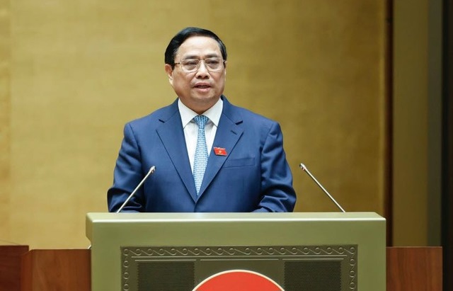 Thủ tướng Chính phủ Phạm Minh Chính báo cáo giải trình trước Quốc hội. 