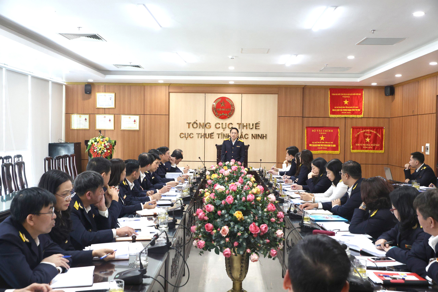 Hội nghị về công tác thu NSNN và triển khai công tác quản lý thuế thời gian còn lại của năm 2023 do Cục Thuế Bắc Ninh tổ chức ngày 21/11.