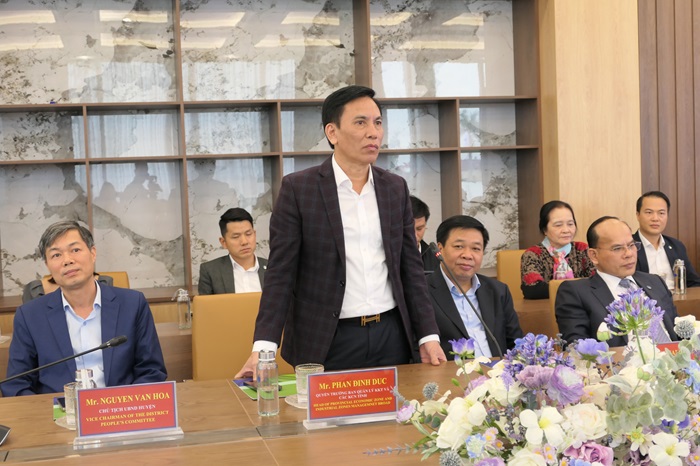 Ông Phan Đình Dực – Quyền Trưởng Ban BQL KKT và các KCN Thái Bình phát biểu tại buổi làm việc.