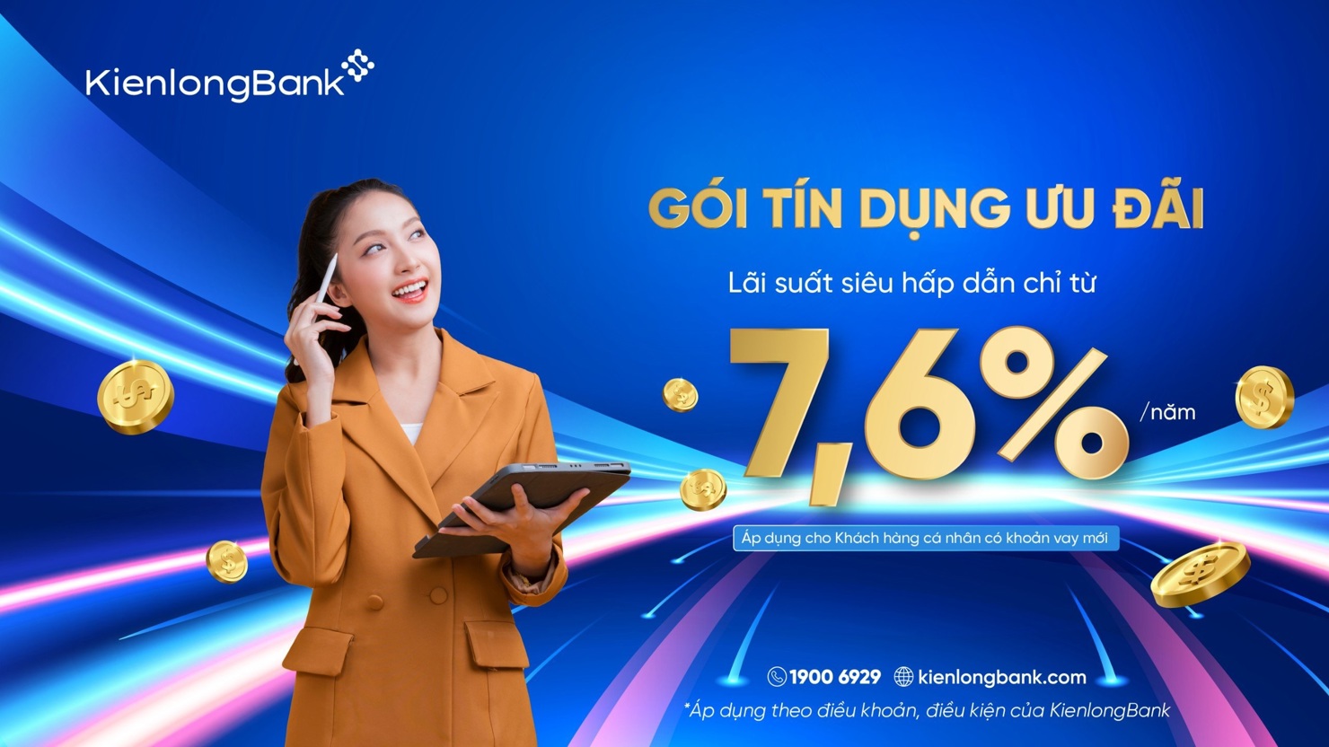 KienlongBank đẩy mạnh chương trình vay ưu đãi cho khách hàng doanh nghiệp và khách hàng cá nhân. Ảnh: KienlongBank