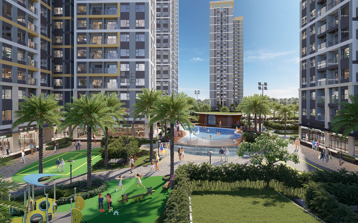 Shop The Oasis hưởng dư địa kinh doanh dồi dào từ gần 60.000 cư dân . Ảnh: VHM