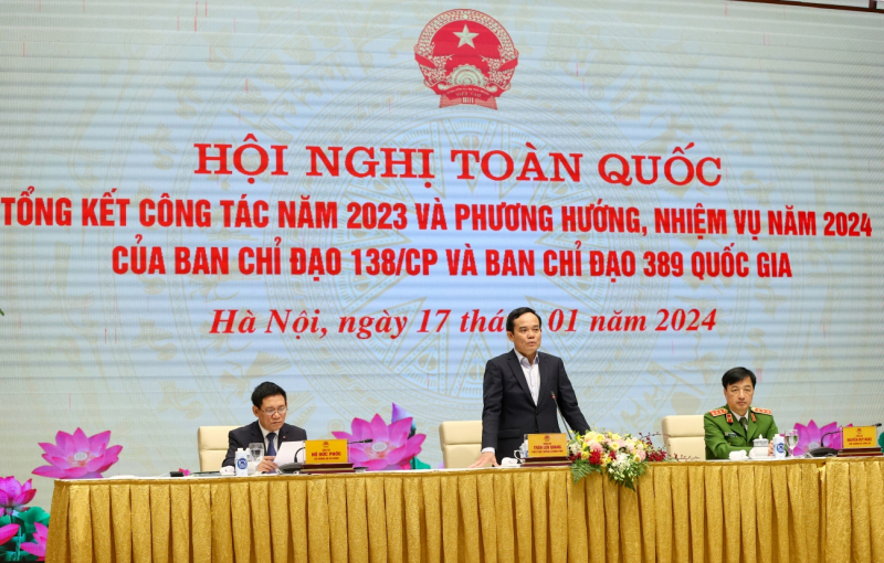 Phó Thủ tướng Trần Lưu Quang chỉ đạo tại hội nghị. Ảnh: CAND